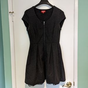 Kirna Zabete Target Zip Front Gray Black Ponte Dress